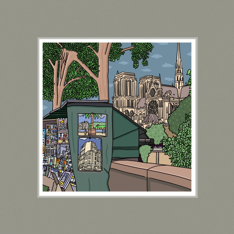 Bouquiniste et Notre-Dame par antoine meurant - Image principale