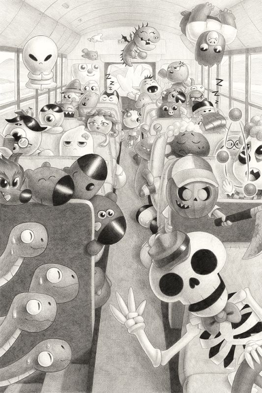 Le Bus des petits Monstres - arthur congnard - illustrateur-jeunesse