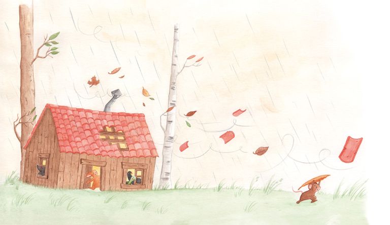 Tempête en forêt - revue Patapon - fanny roch - illustrateurs-jeunesse