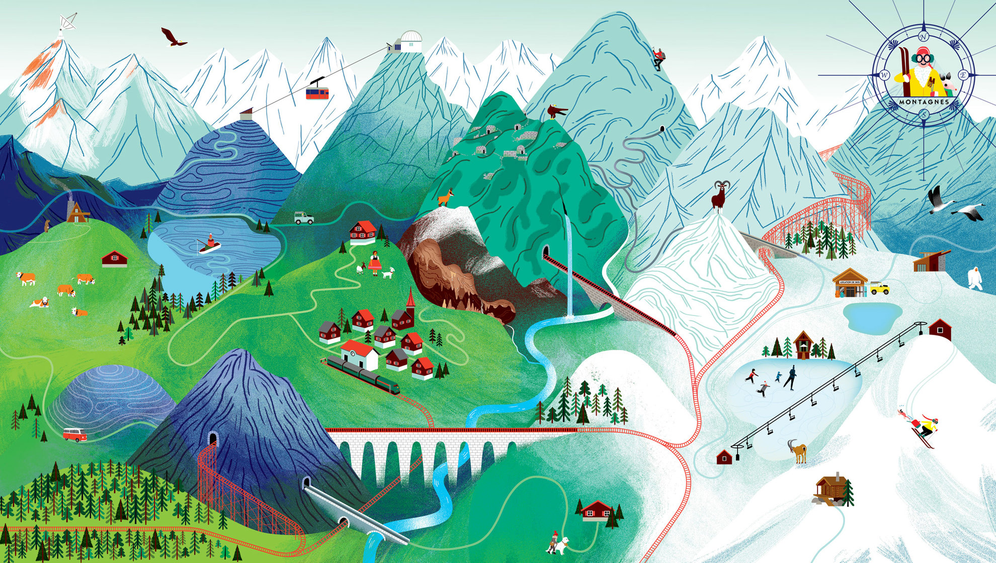 La montagne - Mon tour du monde imaginaire - lucie brunelliere - illustrateurs-jeunesse