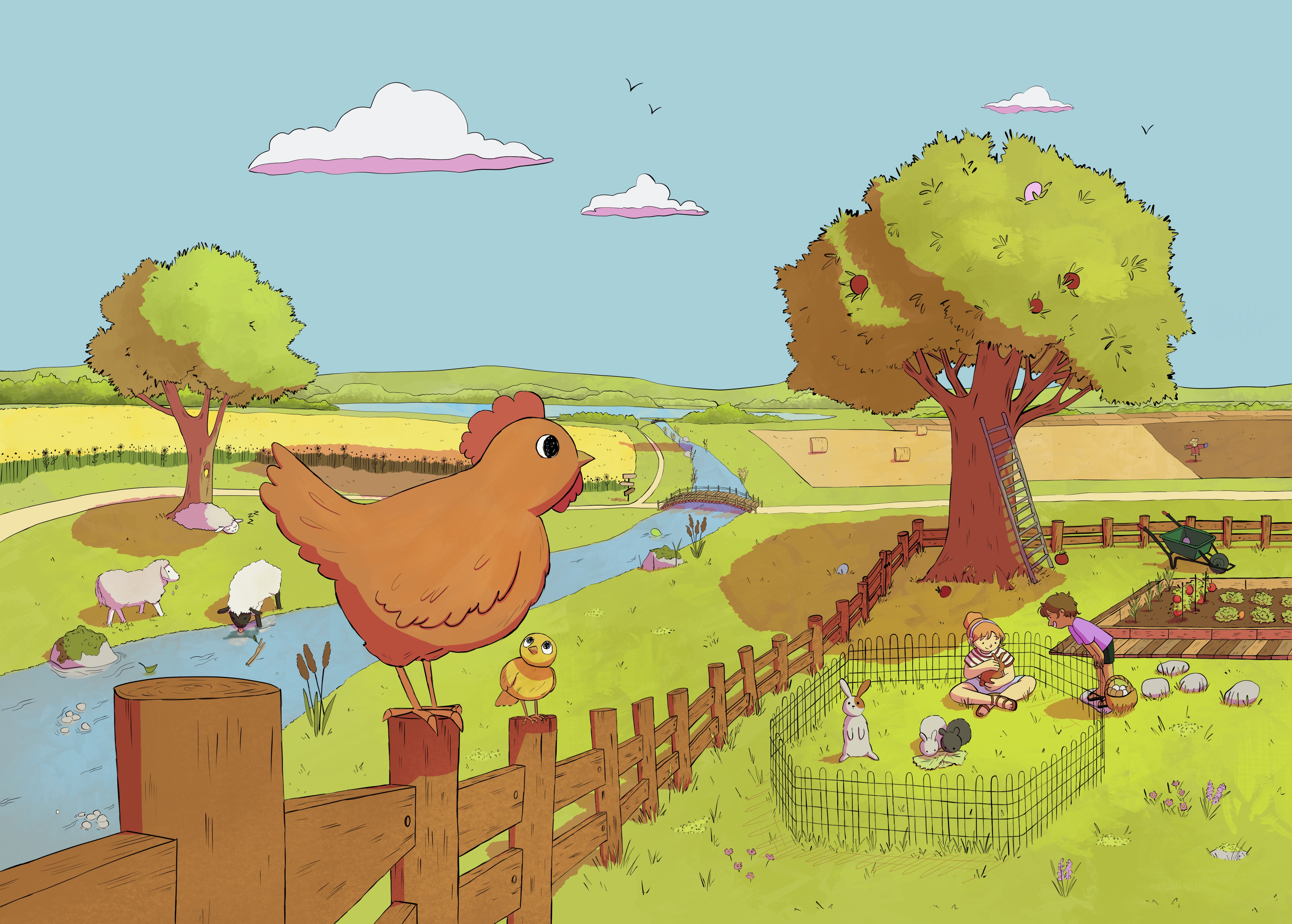 illustration pour un puzzle de Pâques - Marielle Gallego - illustrateur-jeunesse